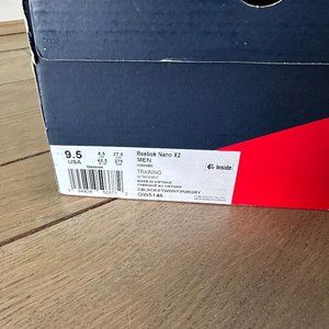 Reebok Nano X2 Men Size 9.5 cblack/ftwwht/purgry